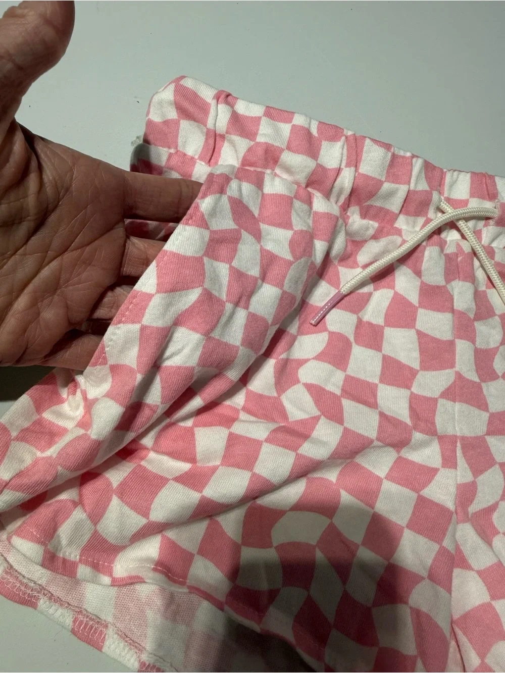 Girls Knit Everyday Casual Drawstring Shorts NWT trendy basics checkered 10/12